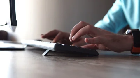 White collar working at computer 스톡 동영상 128919768