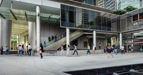 White collared workers commuting to work, during morning rush hour Stock Footage 105678283