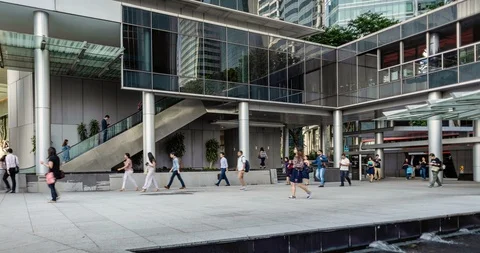 White collared workers commuting to work, during morning rush hour Stock Footage 105702062