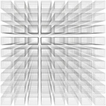 White color abstract infinity background, 3d structure with gray rectangles Stock Illustration