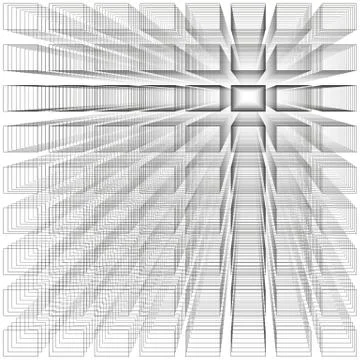 White color abstract infinity background, 3d structure with gray rectangles Illustrazione stock