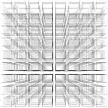 White color abstract infinity background, 3d structure with gray rectangles.. Stockillustratie
