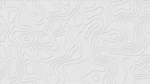 White color abstract pattern with animation of morphing line as topographic map Stock Footage 243416907