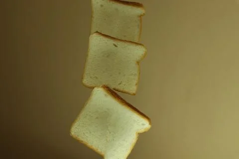 White color bread square shape Stock Photos