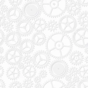 White color clockwork seamless pattern Stock Illustration