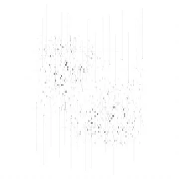 White color high tech technology background with digital data visualization Stock Illustration