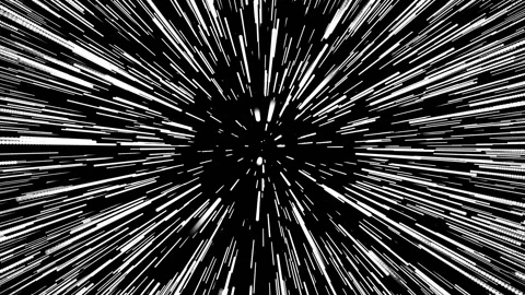 White color hyperdrive on a black background, stars Stock-Footage 169729768