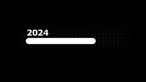 White color loading bar from 2024 to 2025 new year transfer. arrow directio.. Stock Footage 293486375
