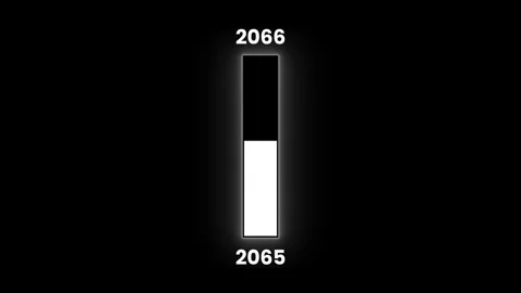 White color neon line loading bar from 2065 to 2066 animation Stock Footage 323087103