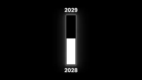 White color neon line loading bar from 2028 to 2029 animation Stock Footage 323087109