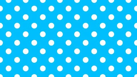 White color polka dots over deep sky blue background Stock Illustration