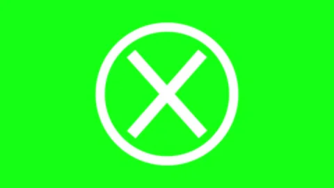 White color simple circle X mark animation with green background Vidéo 301617458
