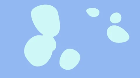 White color spots merging into one big spot on light blue background. Abstract Stock Footage 314469074