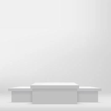 White color square podium for presentation. Vector Stock Illustration