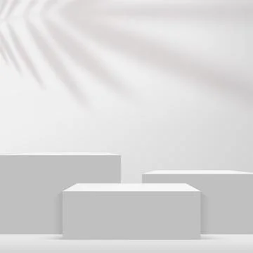 White color square podium for presentation. Vector Stock Illustration