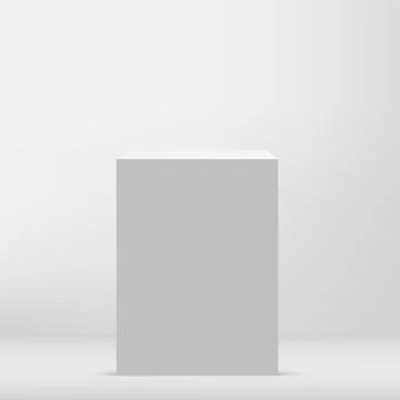 White color square podium for presentation. Vector Stock Illustration