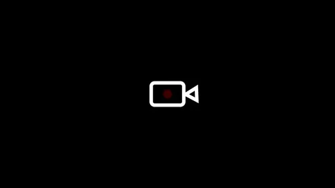 White color video camera icon isolate on black screen. Stockbeeldmateriaal 337831608