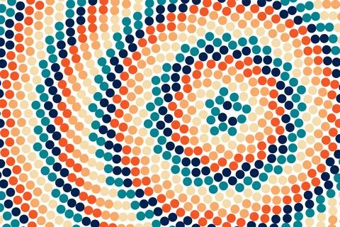 White colored dots in circular phyllotaxis shape. Abstract geometric pattern Stock Illustration