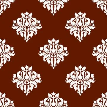 White colored floral seamless pattern Stock Illustration