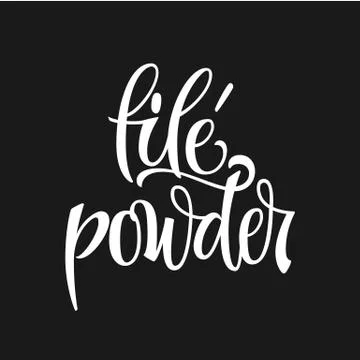 White colored hand drawn spice label - file powder. Stock Illustration