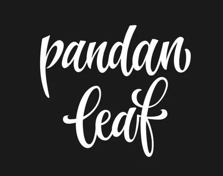 White colored hand drawn spice label - Pandan leaf. Illustrazione stock