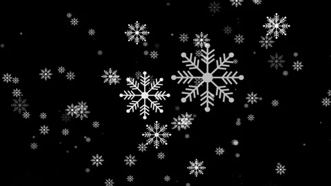 White colored snowflake falling Christmas xmas winter background 4K animation Stock Footage 256126347