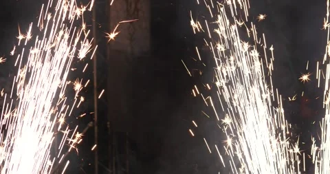White coloured fireworks from close up Stock Footage 289405779