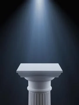 White column with light 스톡 일러스트