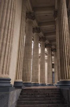 White columns going into the distance Stock Photos