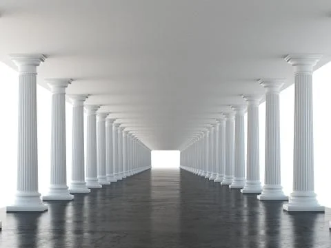 White columns 库存插图