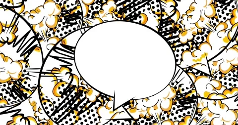 White Comic Book Speech Bubble Background on Green Screen Stock Footage 169983386