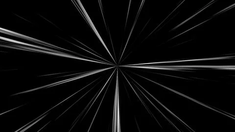 White comic radial speed lines, zoom burst on black background. Stock Illustration