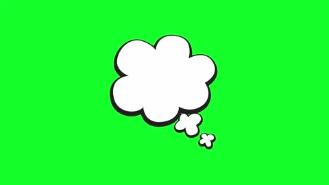 White comic thought bubble animation isolated on a green screen background Stock Footage 346725075