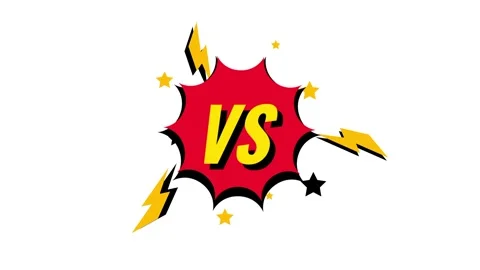 White Comic VS Badge Lightning Stars Stock-Footage 336837539