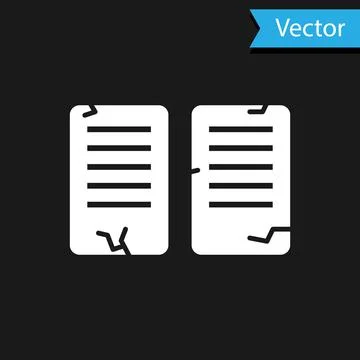 White The commandments icon isolated on black background. Gods law concept Illustrazione stock