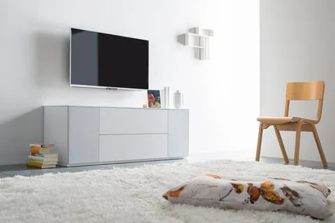 White commode in minimal style in modern luxury apartment interior Stock Illustration