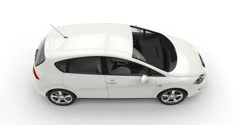 White Compact Car - top view Stock Illustration
