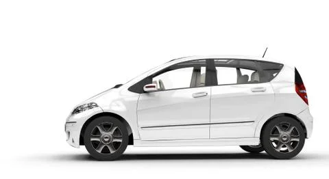 White Compact Modern Car Stock Illustration