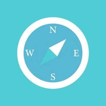 White compass on a blue background Stock Illustration