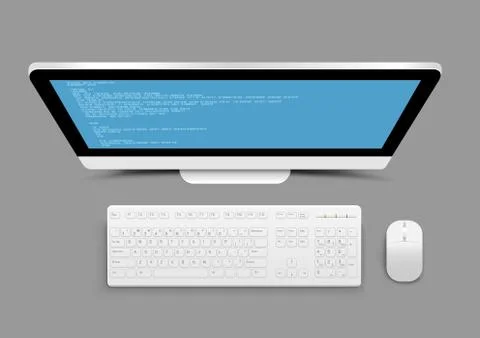 White computer from above 스톡 일러스트