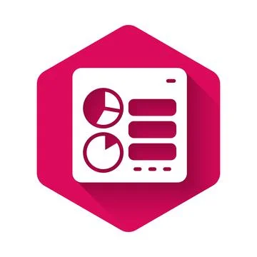 White Computer api interface icon isolated with long shadow background Stockillustratie