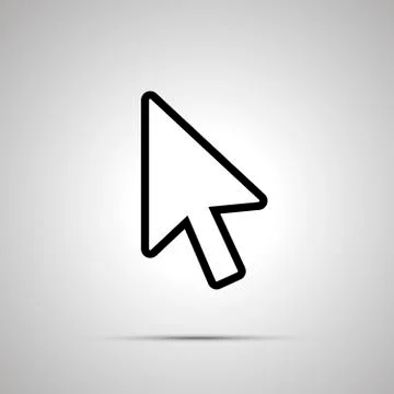 White computer arrow cursor, icon with shadow Illustrazione stock