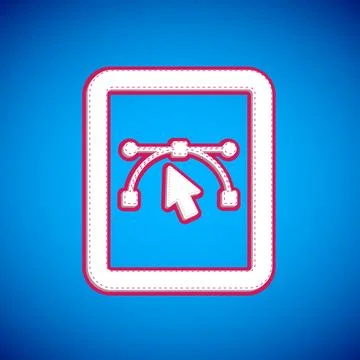 White Computer display with vector design program icon isolated on isolated o Stock Illustration