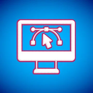 White Computer display with vector design program icon isolated on isolated.. Stock Illustration
