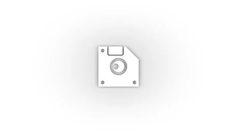 White computer floppy disk icon with shadow isolated on white background. Stock Footage 202218989