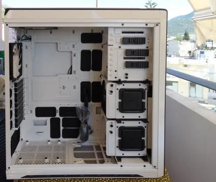 White computer full tower case nzxt switch 810 pc hardware components Stock Photos