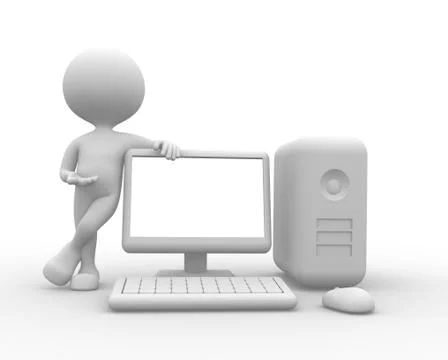 White computer Stock Illustration