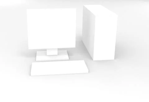White computer Stock Illustration