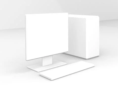 White computer Stock Illustration