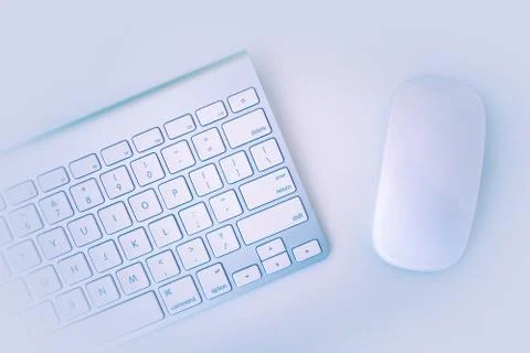 White Computer Keyboard and Mouse Foto stock